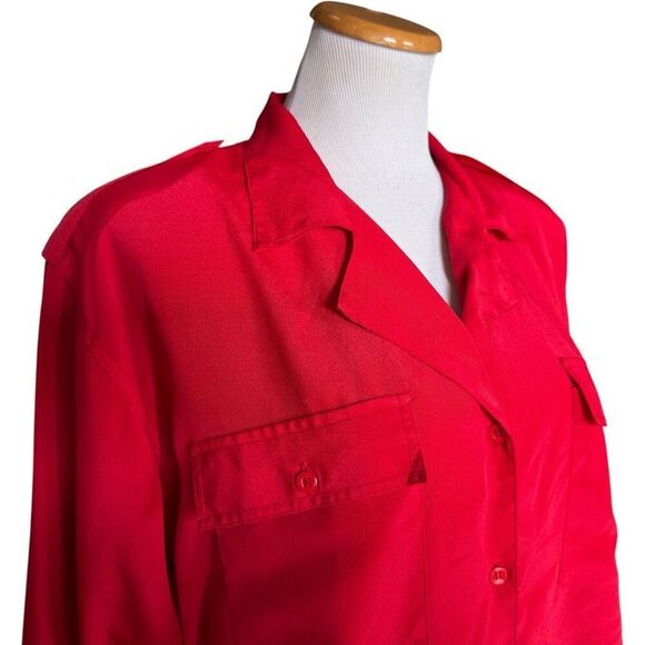 Womens Alyssa Brooke II Vintage Red Button Down Top Blouse - Sz 18W - Picture 2 of 2
